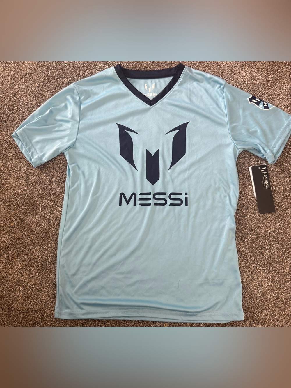 Boys Messi Classic Logo V-Neck Tee Size Large 14/16 NWT